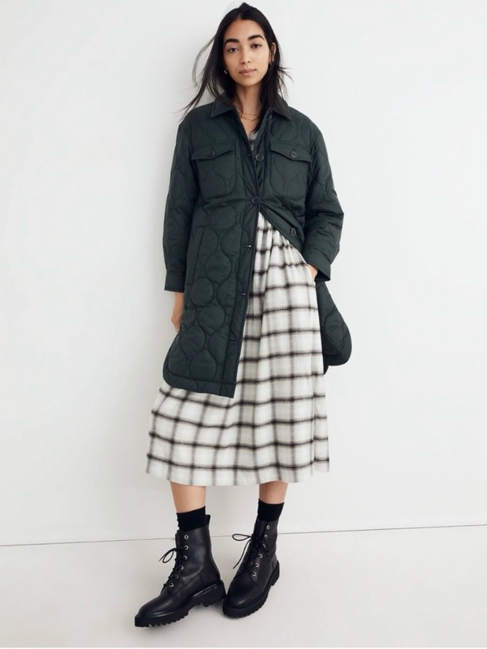 Madewell AirPuff Long Shirt Jacket